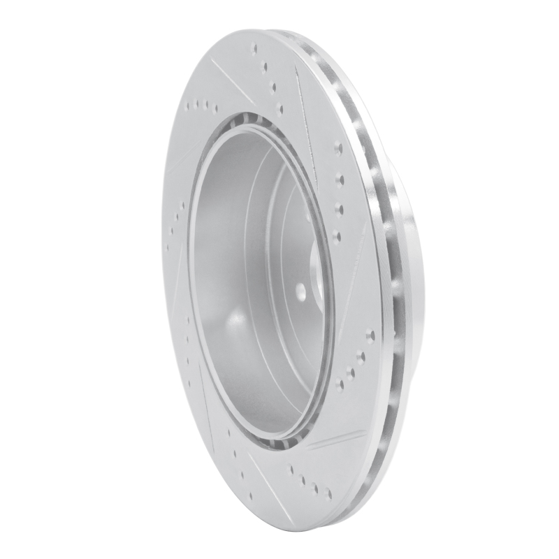 Subaru Impreza Brake Rotor (1) - Rear Left - R1 Concepts - Drilled & Slotted - Silver - `03-`04